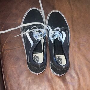 Vans Classic Black and White Lace-Up Shoes